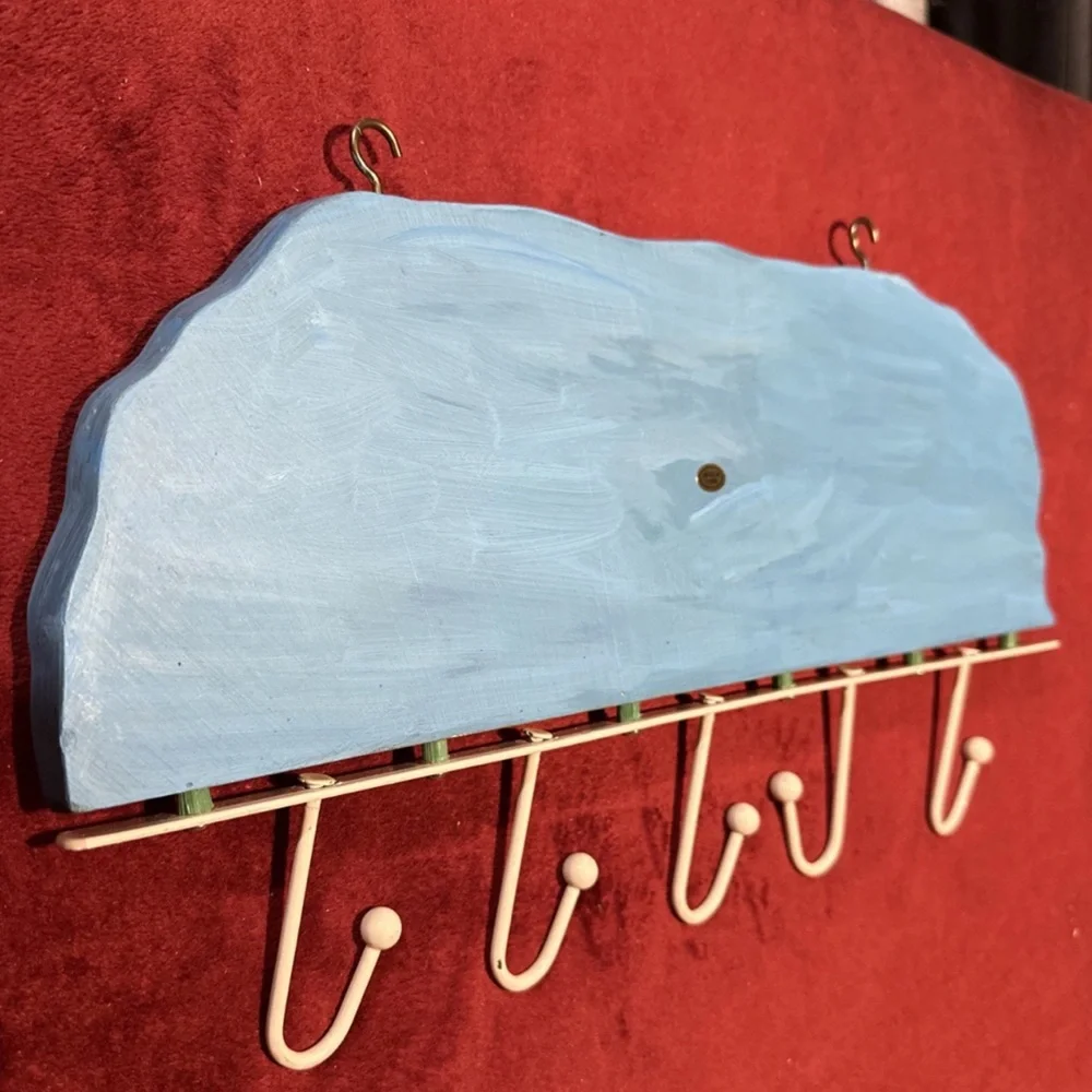 Rack Towel/Coats Wall Mount 5 Hooks. Sealife Multicolor Undersea Fish Nautica
